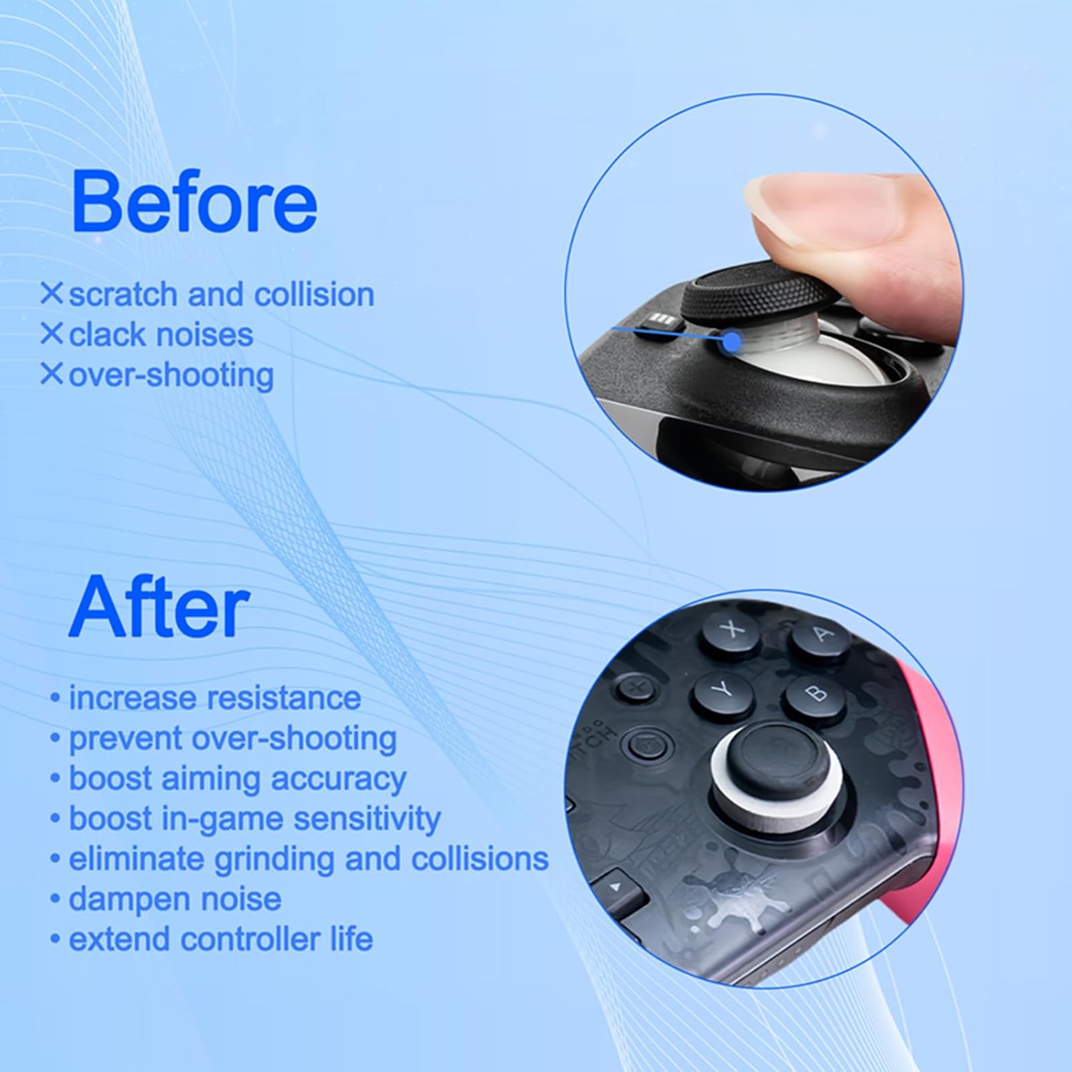 28 Pcs Precision Rings, Aim Assist Target Motion Control, 14 Different Strengths Joystick Protector Compatible with PlayStation 4 PS4, PS5, Xbox One, Series X, Switch Pro, Scuf Controller Grips (All)