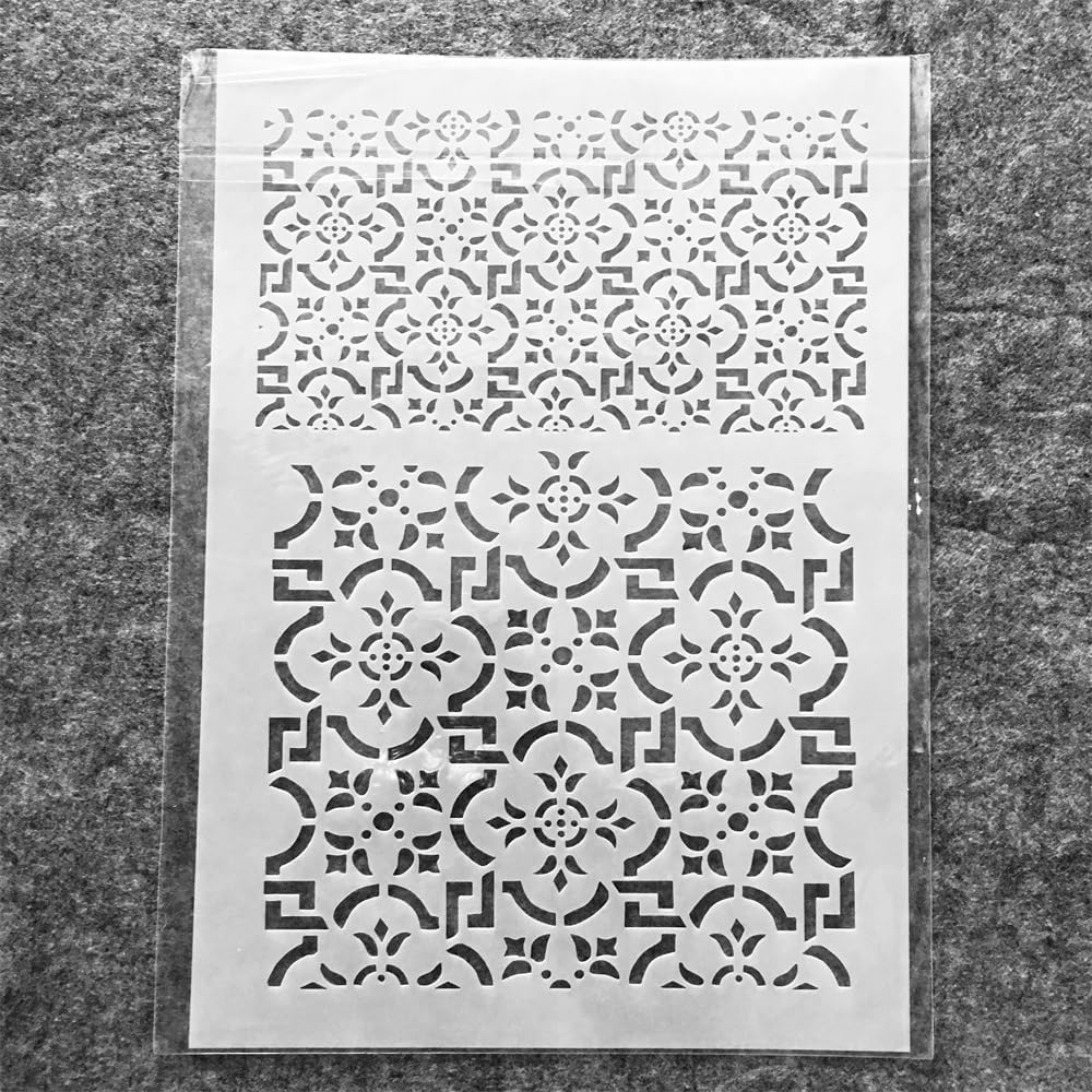 Stencils for Painting on Wood,A4 29x21cm Grid Texture A4