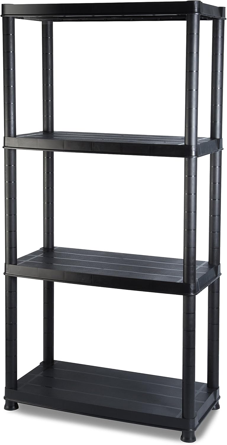 Addis 4 Shelf Storage Standing Shelf Unit, Black Home