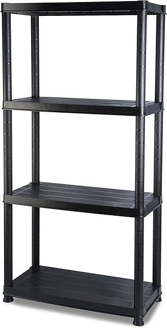 Addis 516571 4 Shelf Storage, Black, 12"