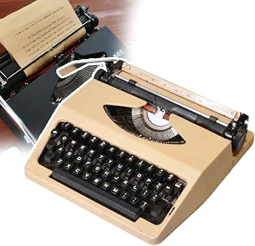 Traditional Portable Manual Typewriter Machine,Vintage Typewriter,Red Black Ribbon,Easy to Carry,No Power Supply Required,for Notes,Letters,Writing,Writers Literary,Milkteacolor