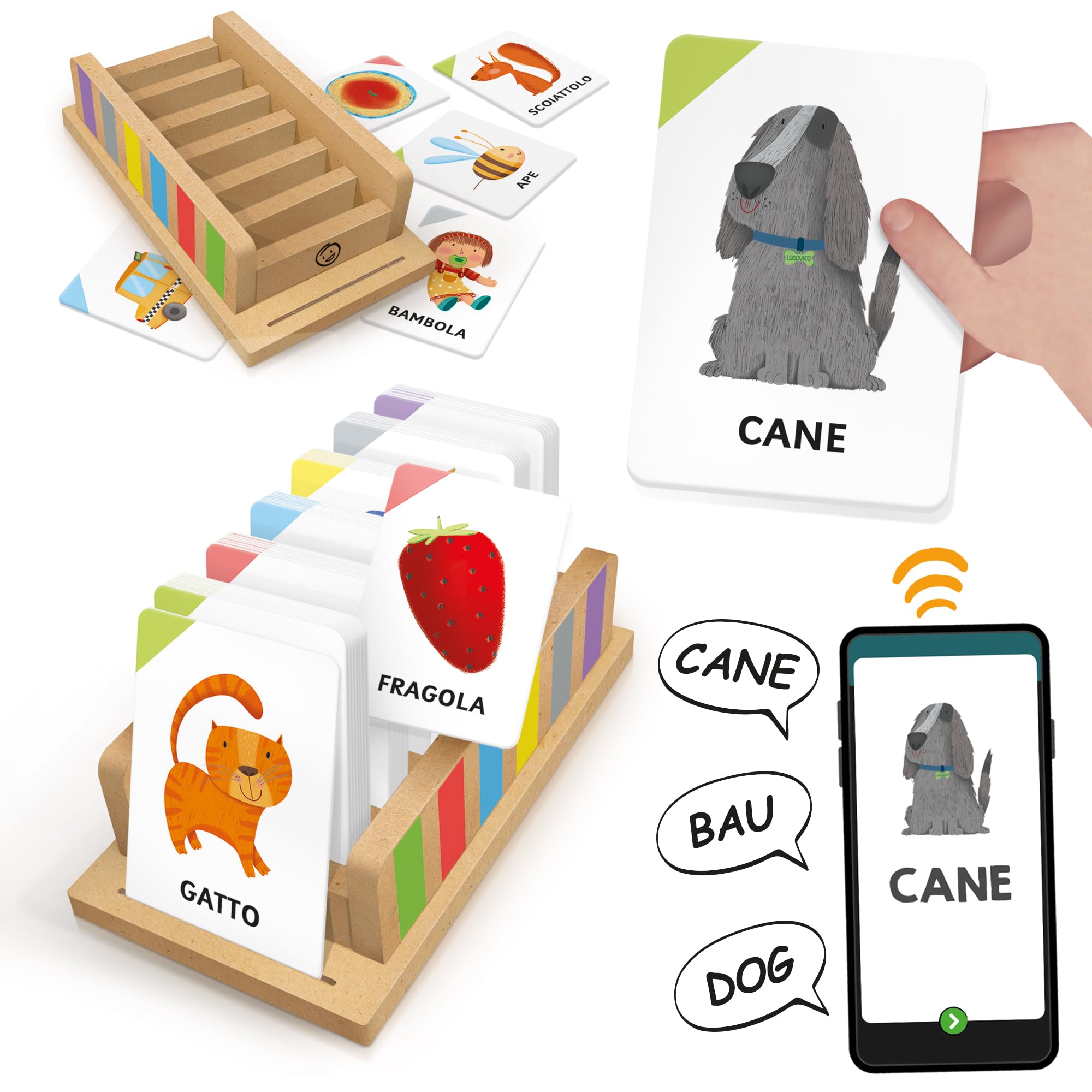 HEADU Flashcards Gute Nacht Bär – Lernspiel Für Kinder 1–3 Jahre, Fördert Autonomie & Emotionen