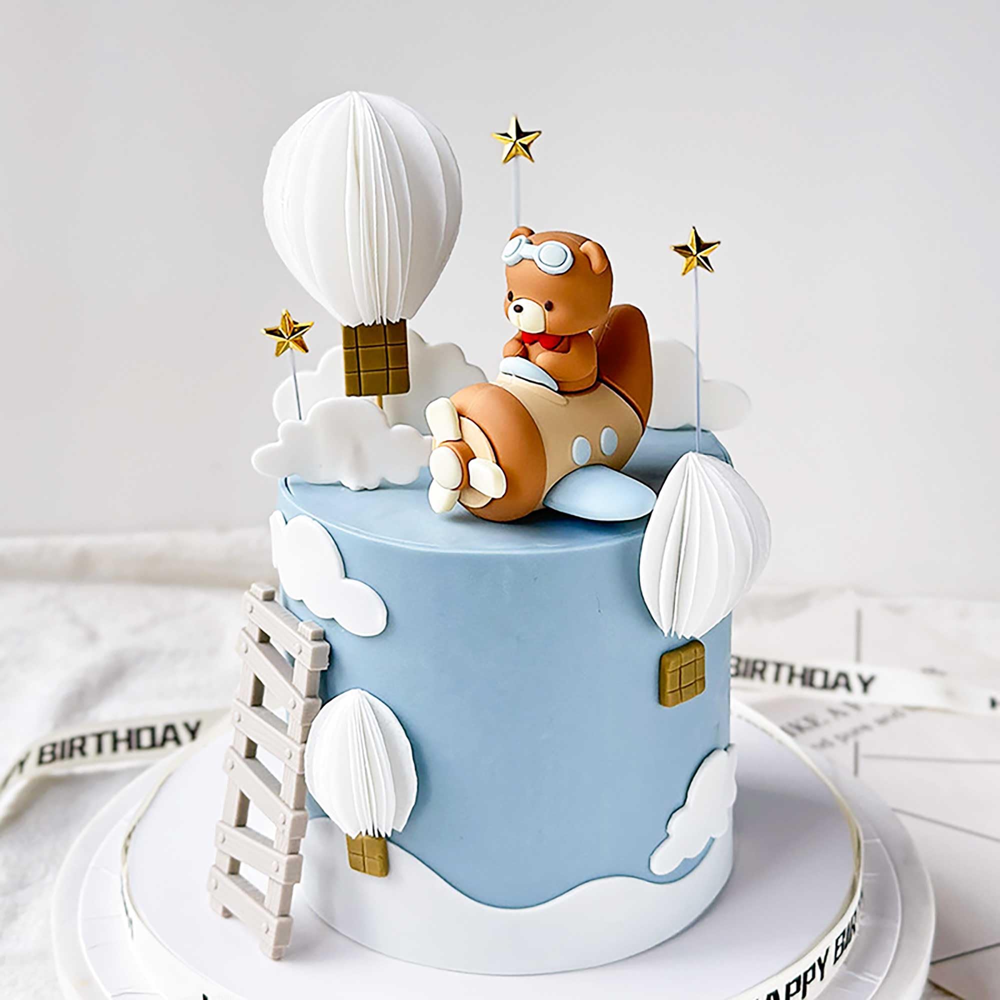 Lot de 10 décorations de gâteau pour fête prénatale - Bleu - Décoration