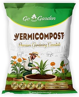 Vermicompost 5 kg | 100% Natural Organic Fertilizer | Nutrient-Rich Compost for Healthy Plant Growth | Ideal for All Indoor & Outdoor Plants | Improves Soil, Water Retention & Aeration