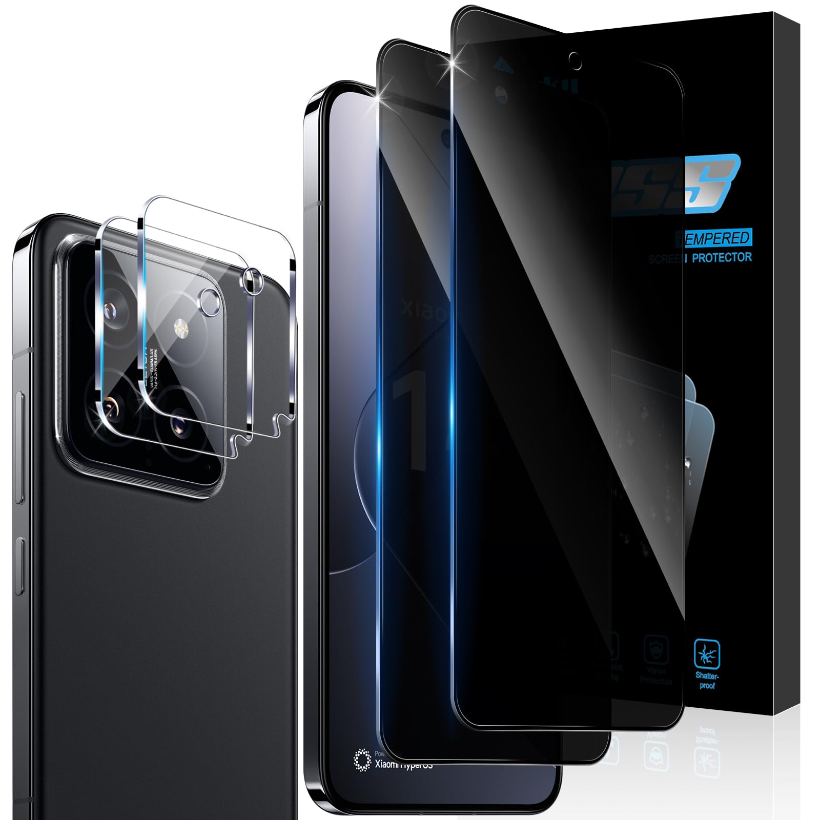 JMDZDL Verre Trempé Anti-Espion Pour Xiaomi Redmi Note 12 Pro/POCO X5 Pro 5G, [2 Pièces] Privacy Protection D'écran Pour POCO X5 Pro 5G 6.67" Couverture Complète Film Protecteur Vitre Dureté 9H