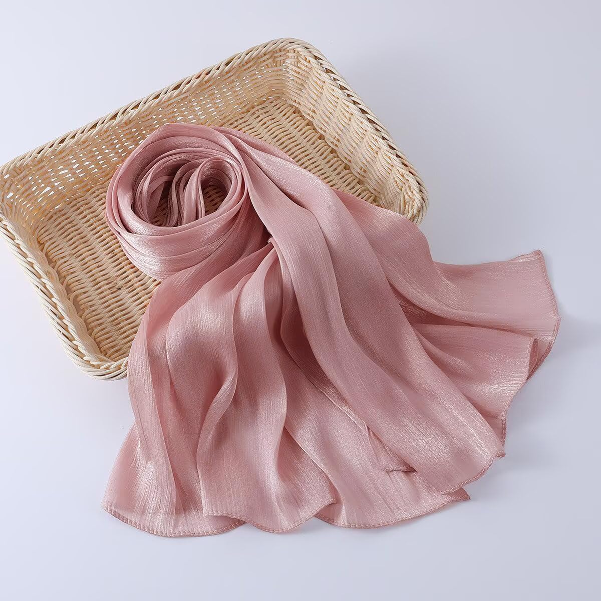 Women Premium Hijab Head Scarf Lightweight Shimmer Scarves Crepe Wedding Shawls and Wraps for Evening Dresses Shiny