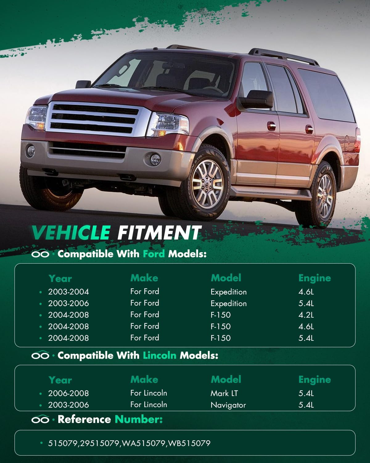 SCITOO 515079 Front Wheel Bearing Hub 2005-2008 for Ford F-150, for 2006-2008 Lincoln Mark LT 6 Lugs Axle Hub Assembly Kit 4WD W/ABS 2 Pack