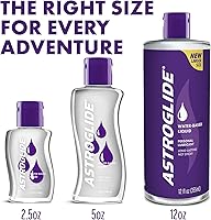 Vista 6 de Astroglide Lubricante a base de agua (12 onzas líquidas), lubricante personal líquido, para hombres, mujeres y parejas, seguro para juguetes