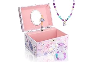 Girls Ballerina Musical Jewelry Box with Jewelry Set - Charming Swan Lake...