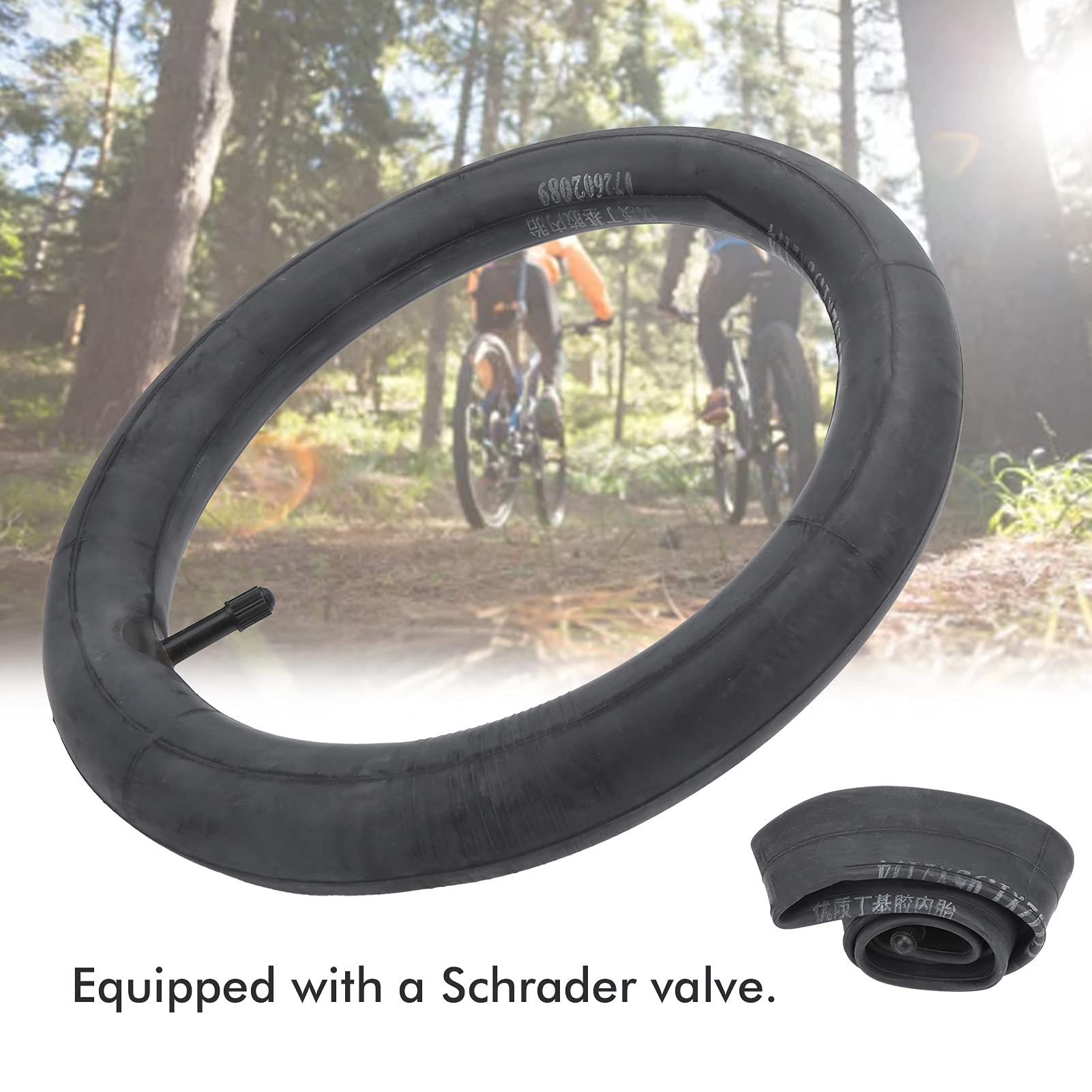 Camere d'Aria per Bici, Guarnizione Valvola Camera d'Aria da 12 Pollici Valvola Schrader per Bicicletta Camere d'Aria in Gomma Butilica Accessori Compatibili per Bici Pieghevole