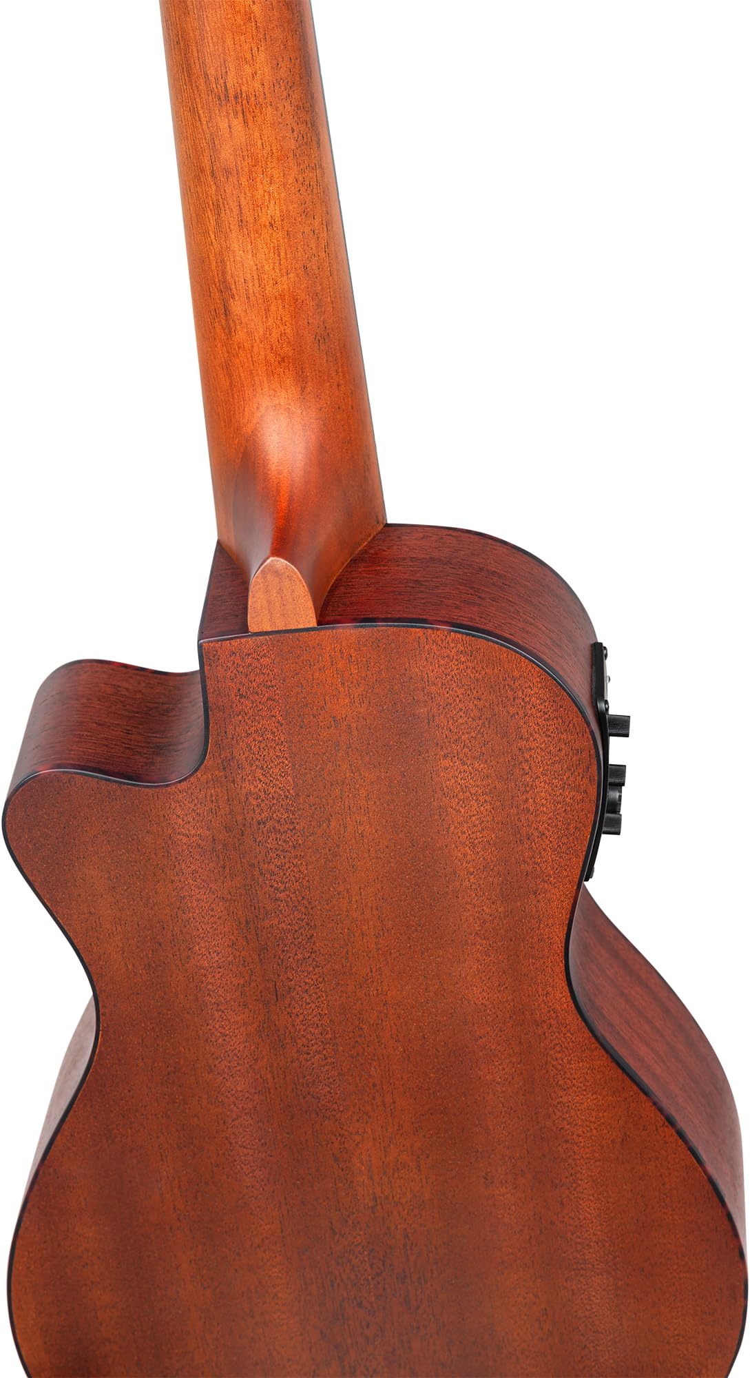 Ortega Guitars Konzert Ukulele Elektro-Akustisch – Bonfire Series – mit Cutaway – Fichte, Sapele, Natur (RU5CE)