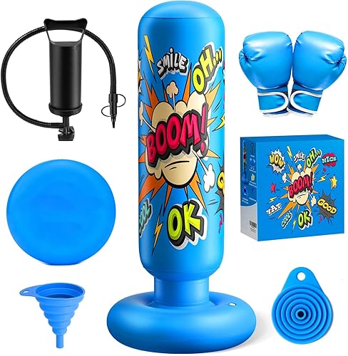 Saco de boxeo inflable para niños de 3 a 12 años, equipo de boxeo para niños y adultos, Navidad, regalos de cumpleaños, saco de boxeo para practicar