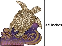 Vista 3 de Imán pintado de madera de tortuga marina de Florida cortado con láser, recuerdos rústicos quemados o accesorios coleccionables para refrigeradores