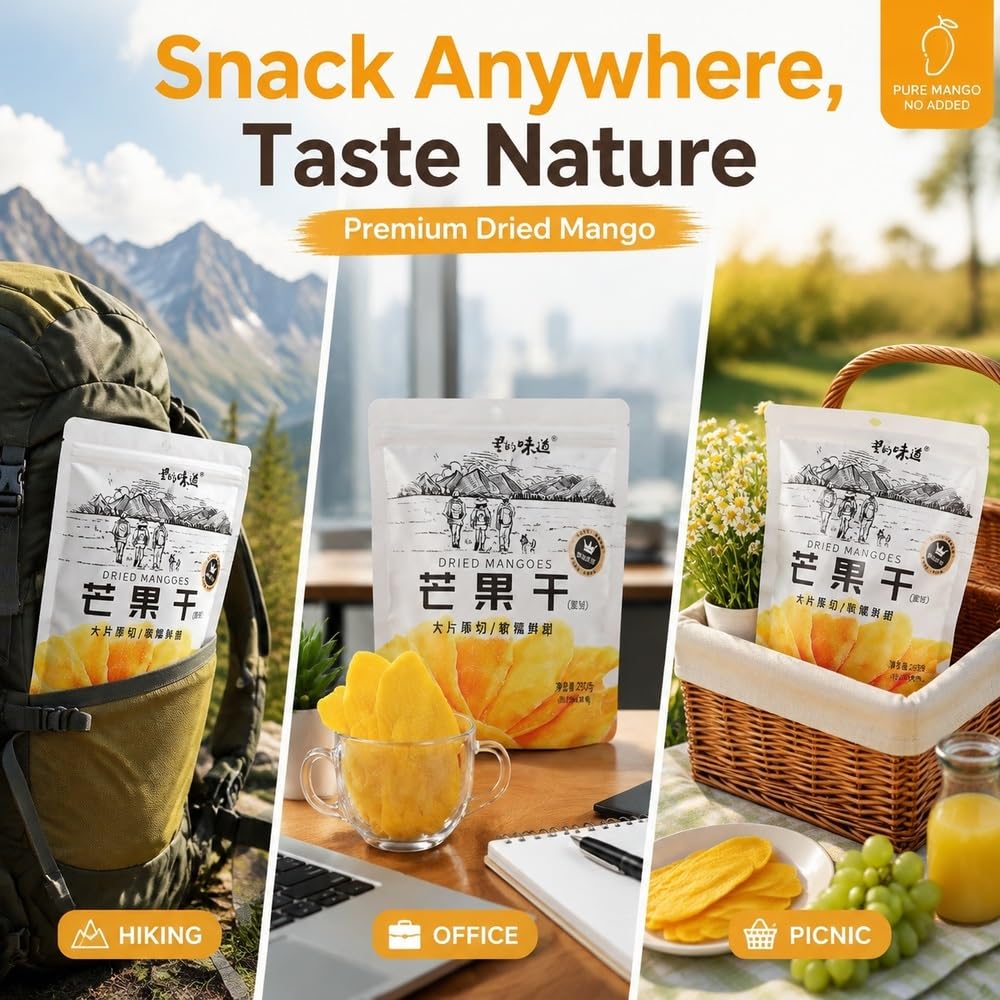 Rebanadas de mango seco cortado original 250 g × 2 bolsas