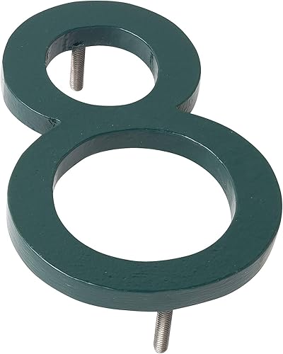 Montague Metal Products MHN-08-F-HG1-8 Números de casa de dirección flotantes modernos de aluminio sólido, 8 pulgadas, verde cazador recubierto de