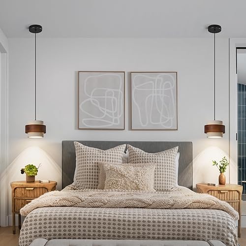 Miniatura 5 de Moderna lámpara colgante de cemento, luces colgantes de concreto con acento de madera, lámpara de araña vintage de granja para cocina, isla,