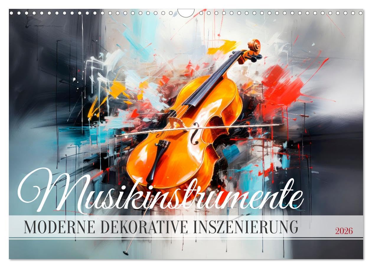 MUSIC INSTRUMENTS Modern decorative staging UK-Version (Wall Calendar 2026 DIN A3 Landscape), CALVENDO 12 Month Wall Calendar โ image 1