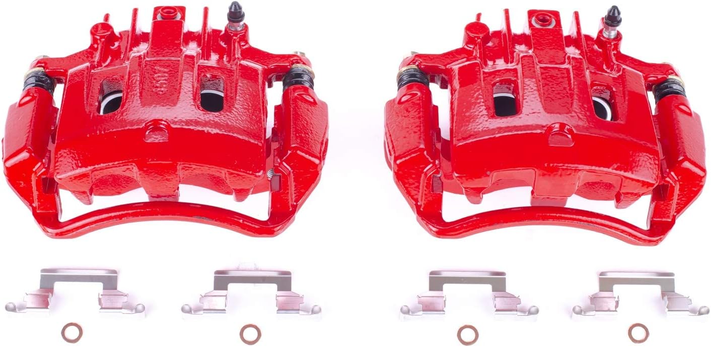 Power Stop Rear S4690 Pair of High-Temp Red Powder Coated Calipers for Ford Excursion 2000, Ford F-250 Super Duty 1999-2000, Ford F-350 Super Duty 1999-2000 [Model Specific]