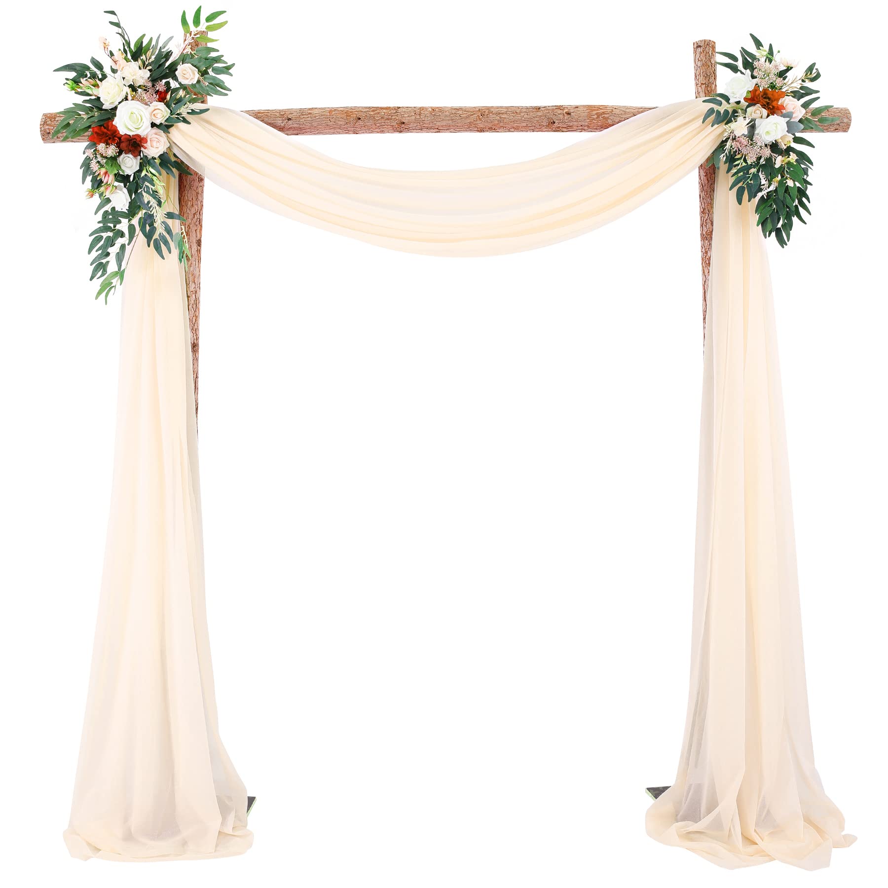 Champagner Chiffon Vorhang, 75 x 1000 cm, transparente Hochzeitsvorhänge, Foto-Hintergrund, Transparenter Tüll, Hochzeitsdeko, elegante Fensterdekoration, Partyartikel