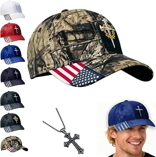 Adjustable Jesus 3 Nail Cross Hat with American Flag, 2026 Christian Cross Baseball Cap, Religious 3 Nail Design