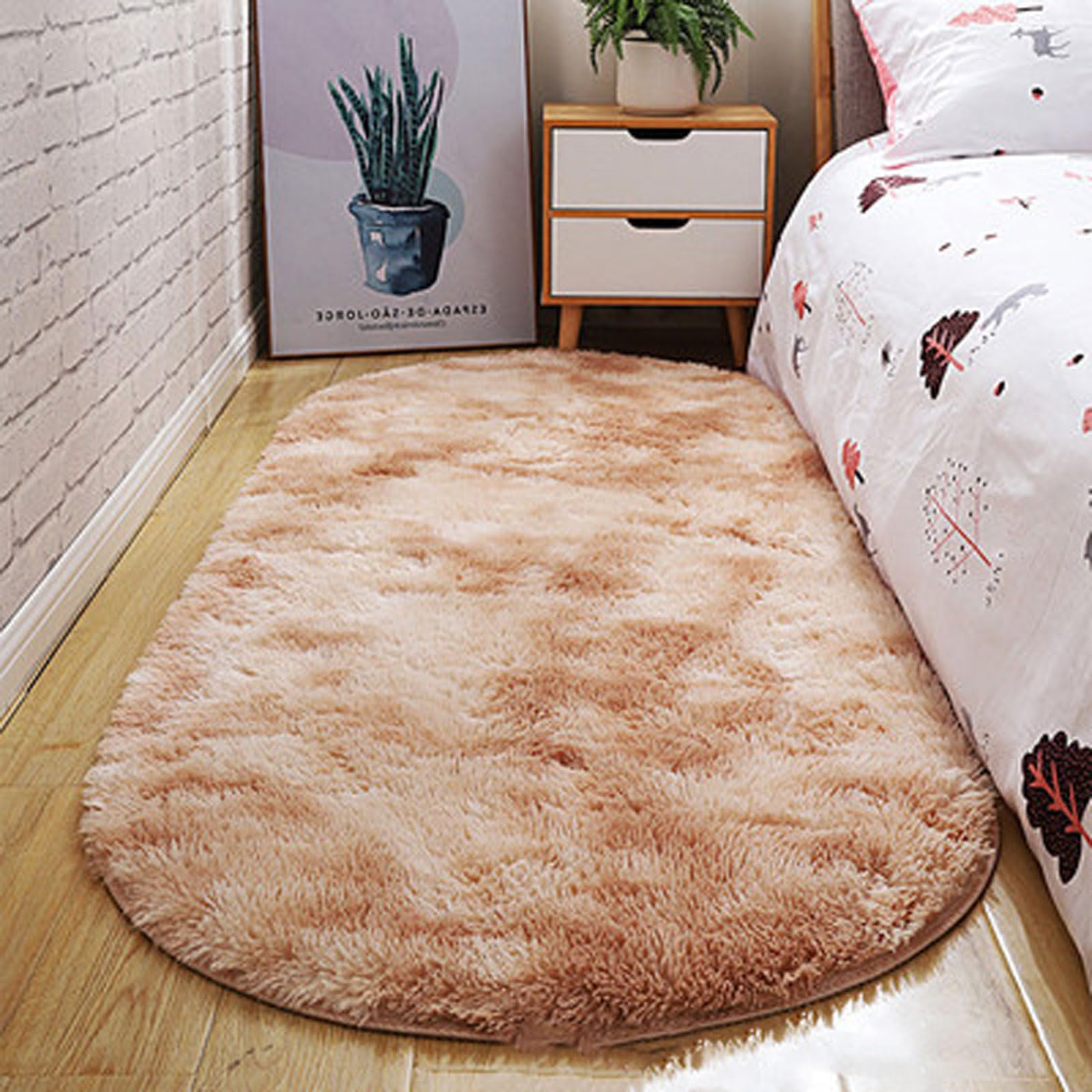 OPFdfhDFH Carpets, Fluffy Bedroom Carpet Modern Tie-dye Abstract Chic Washable Rugs Living Room Non Shedding Dense Shaggy Area Rug For Kids(Tie Dye Camel,80 * 200)