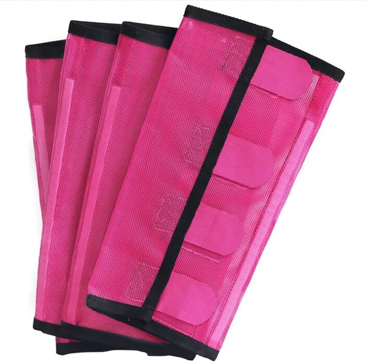 Horse Mesh Fly Boots, Fly Leg Wraps for Horses Set of 4, Pony Fly Boots Horse Care Boots, Prevent Mosquito Bites, Breathable Mesh(red)
