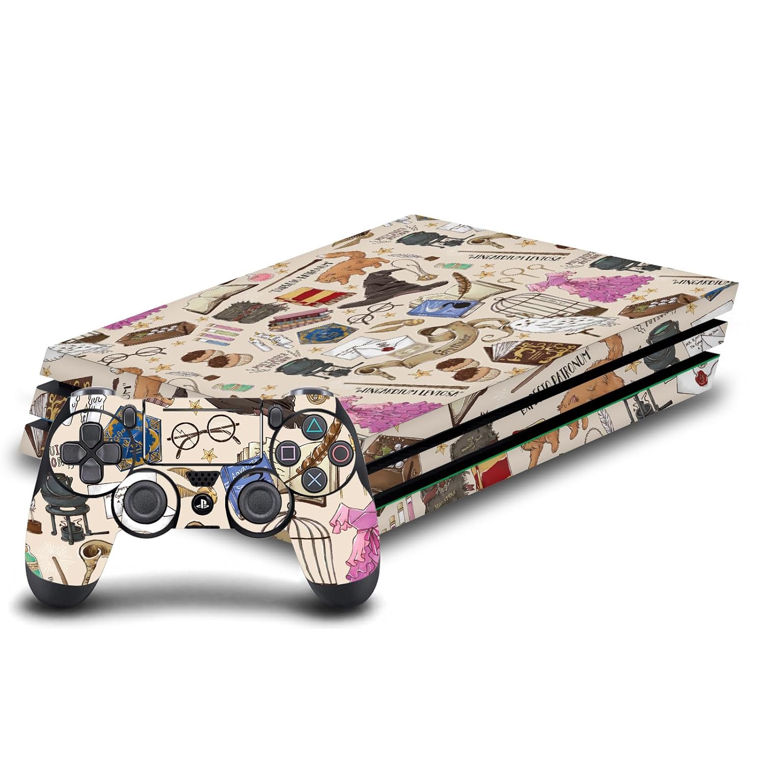 Head Case Designs Officially Licensed Harry Potter Hogwarts Pattern Graphics Vinyl Sticker Gaming Skin Decal Cover Compatible With Sony PlayStation 4 PS4 Pro Console and DualShock 4 Controller