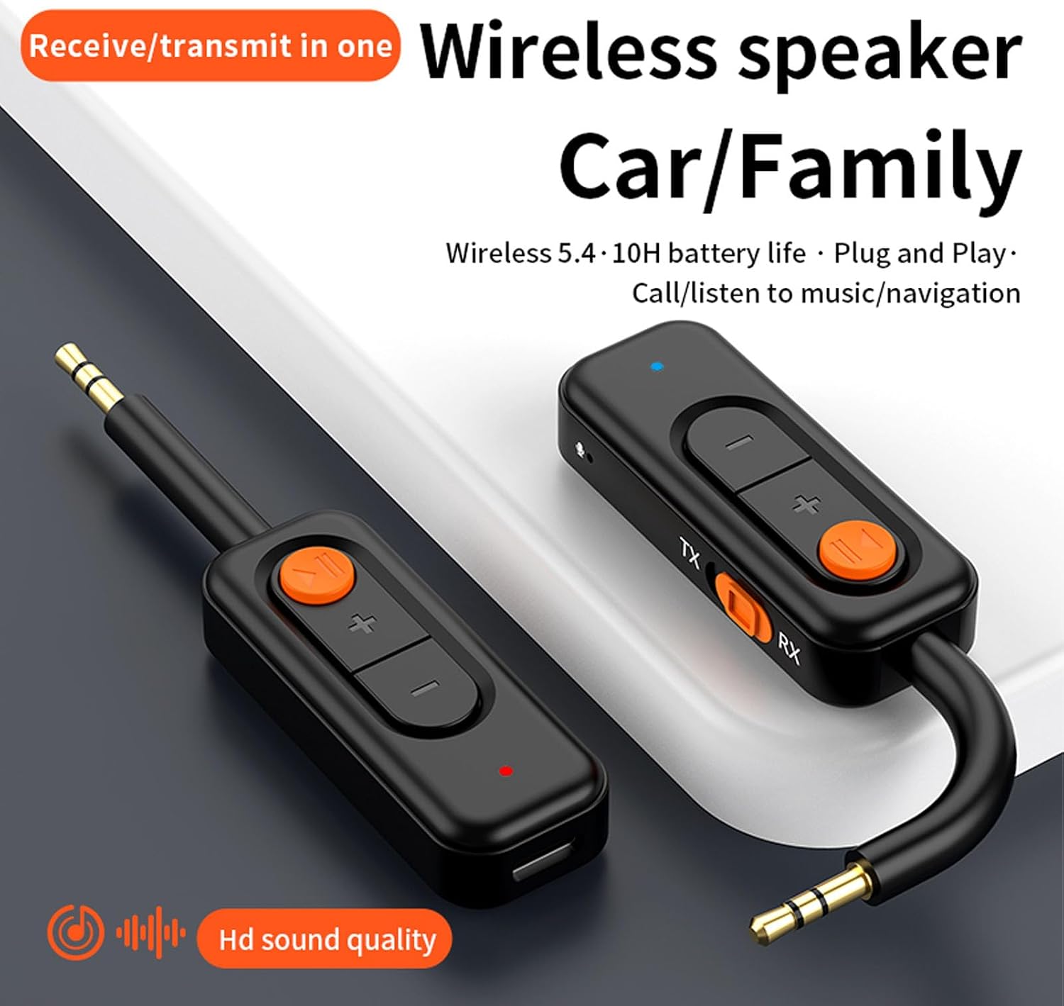 Sanpyl Airplane Bluetooth Adapter for Headphones, Bluetooth 5.4 Receiver Transmitter 3.5mm AUX Wireless Audio Adapter for Travel Airline Gym Car Home Stereo