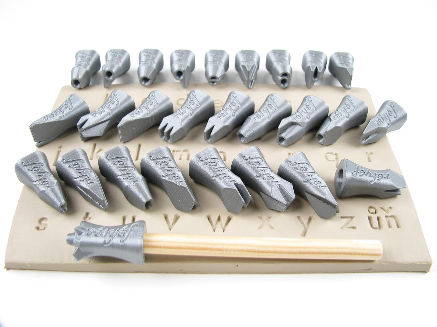 Futura Alphabet Clay Stamps | Lowercase