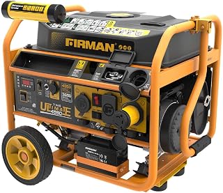 Portable Power Generator. Portable Generator 4,550 W Peak Gas-Powered Portable Includes a Wheel Kit Featuring 20.32 cm Never-Flat Wheels and a Single Folding Handle with Ergonomic Grip