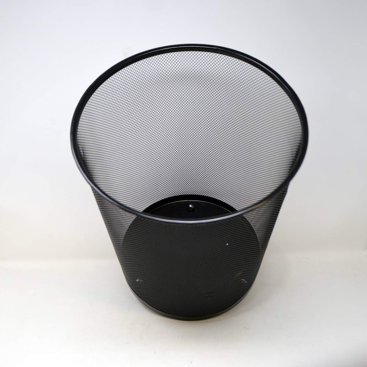DRULINE Papierkorb Metall Mülleimer Büro 19 Liter Ø 29,5 cm Höhe 35 cm 10x Schwarz