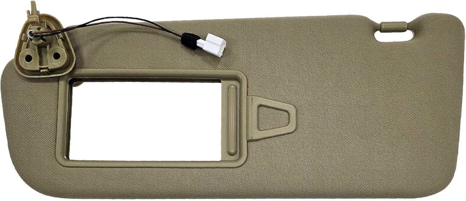 Sun Visor Fit for Hyundai Santa Fe 2006-2012 Sunshade Replacement 852100W110J4 with Light (Left Dirver Side(Beige))