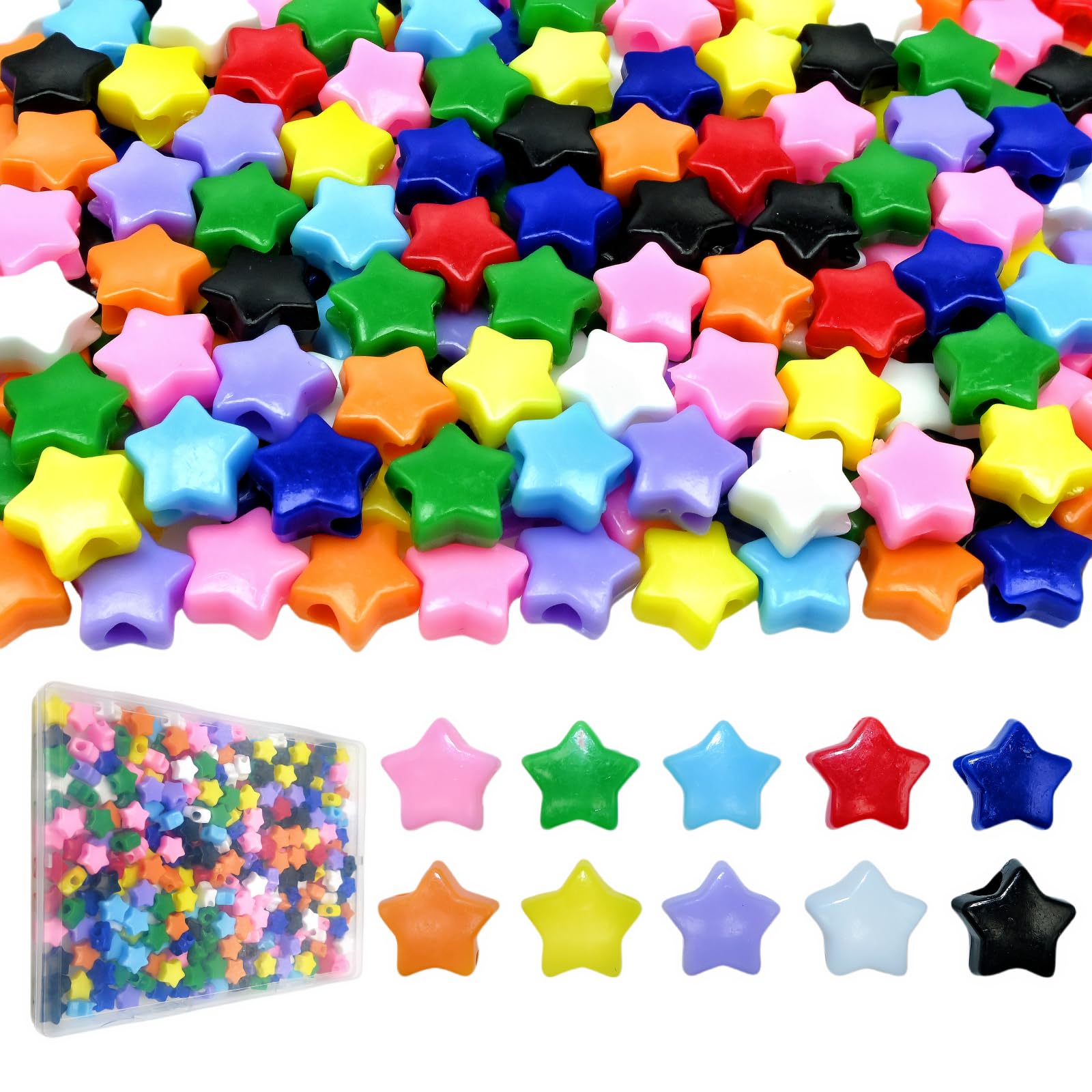 Amaney - 300 cuentas acrílicas multicolor para pulseras, collares, manualidades, joyería