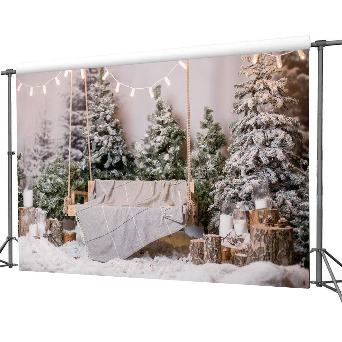 LTLYH Fotohintergrund Stoff Weihnachtsbaum-Motiv – 2,1x1,5 M, Vinyl – Für Fotostudio, Videos, Deko