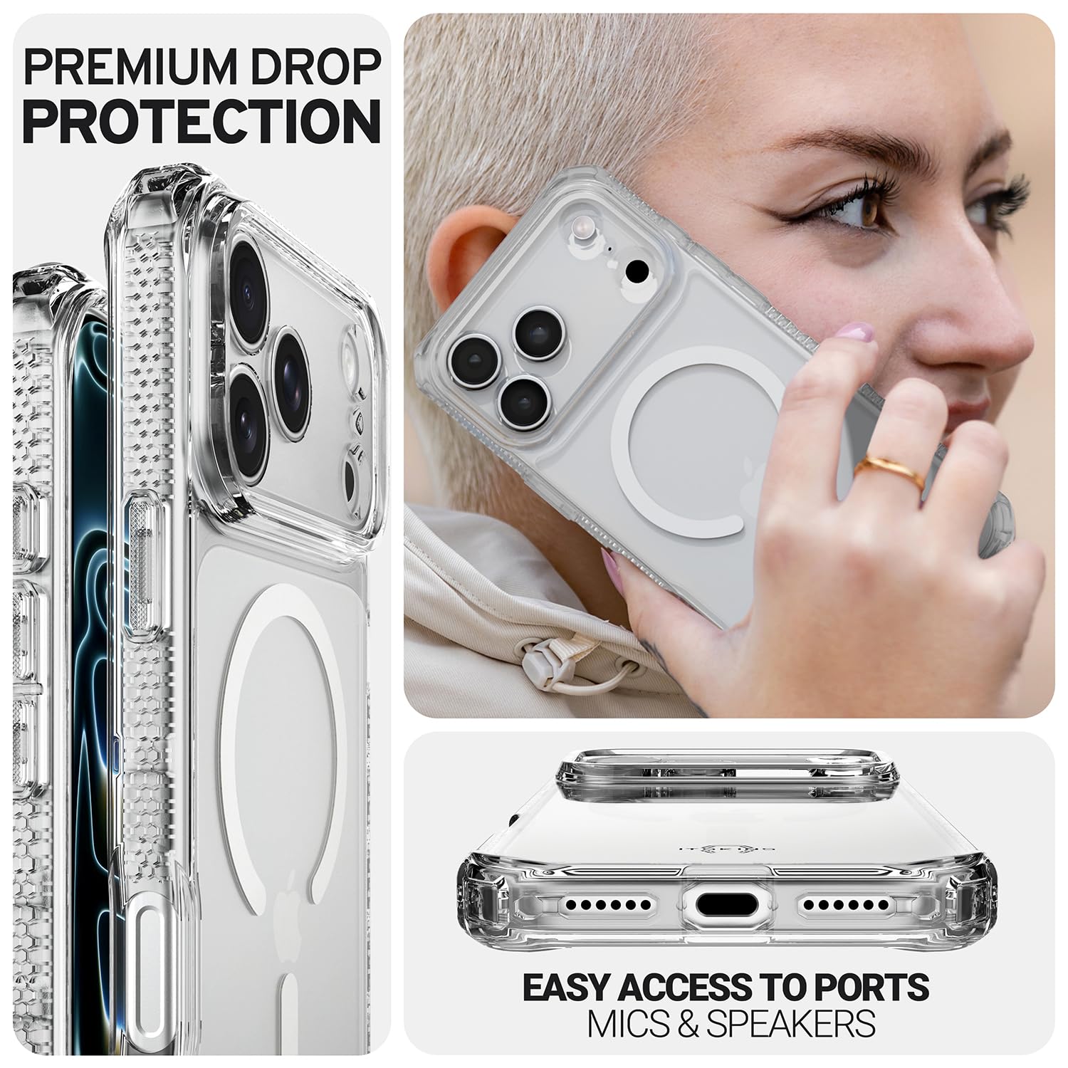 ITSKINS Spectrum Clear Cover Rinforzata Per IPhone 12 Pro Max, Semirigida Antigraffio, Trasparente - 2
