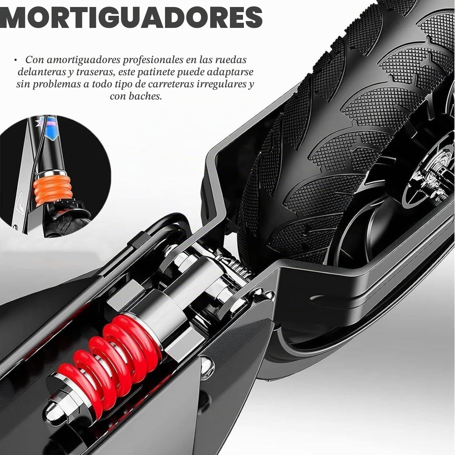 City Scooter para Adultos y Niños 10 Años - Patinete Plegable con Ruedas Grandes, Frenos y Amortiguadores - Regulable en Altura, Capacidad 150 Kg