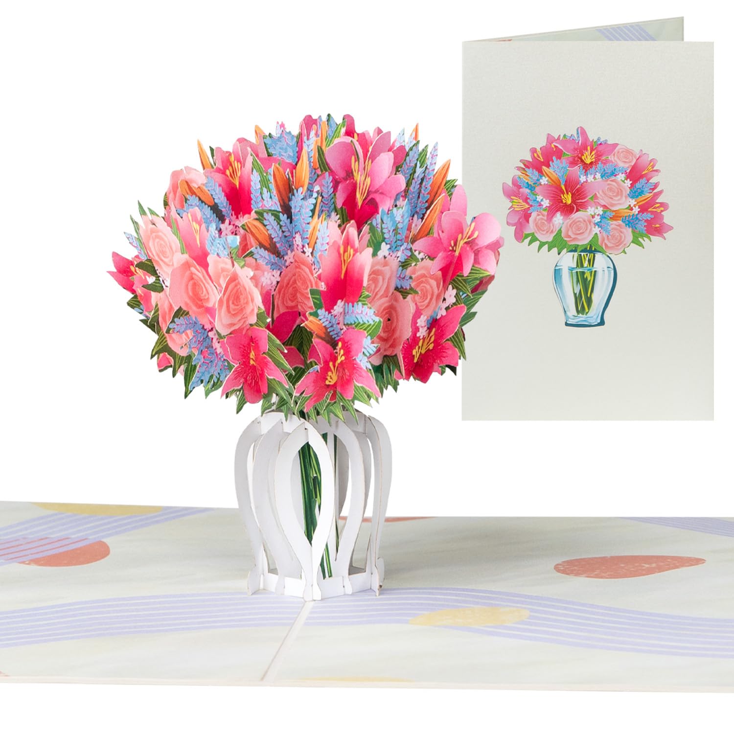 3D Flower Pop-Up Card, Handmade from Premium Metallic Paper, Perfect for Birthdays Congratulations, Good Luck, Thank You