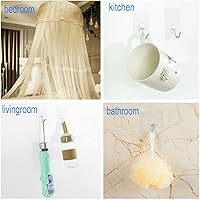 Vista 6 de 12 Pack Heavy Duty Self Adhesive Hooks - 33lb Max, Transparent, Waterproof, Sticky Wall Hooks for Keys, Bathroom, Shower, Outdoor, Kitchen, Door