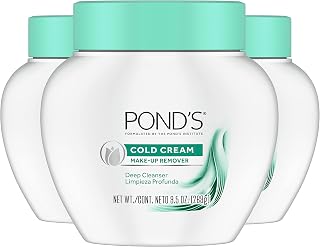 Pond's Cold Cream Cleanser 9.5 oz Pack of 3 - Makeup Remover & 50% Moisturizer for Soft Radiant Skin