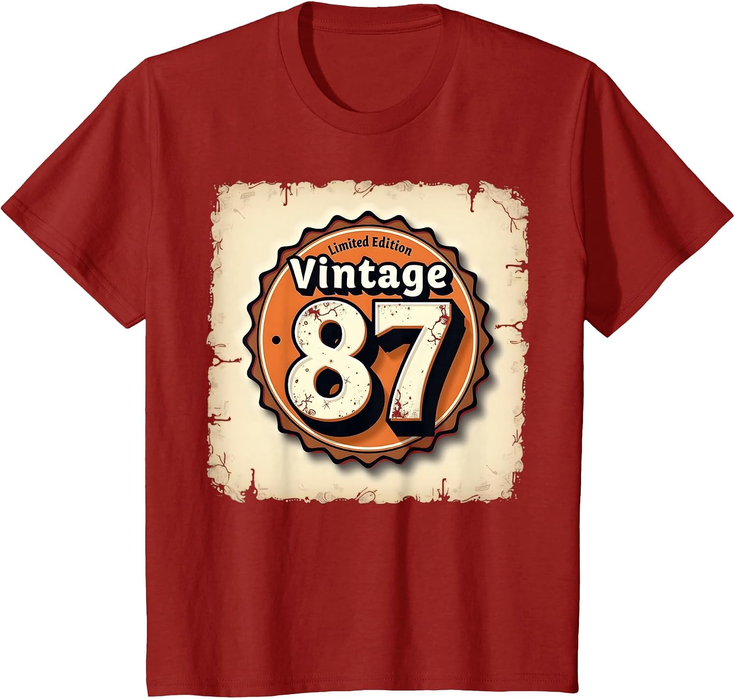 Vintage 87 Limited Edition Birthday Gift Nostalgia T-Shirt, Youth, Cranberry Red, 3T