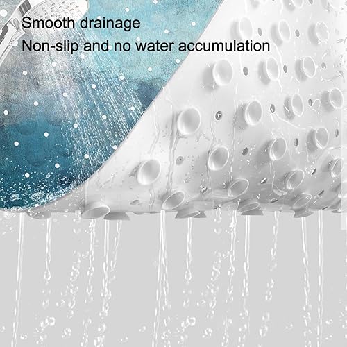Miniatura 3 de LNOND Tapete de ducha cuadrado, tapete de goma antideslizante para niños y ancianos, tapete de baño cuadrado antideslizante plegable con ventosas y