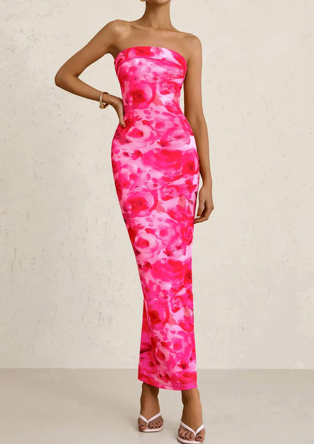 PRETTYGARDEN Womens Summer Printed Tube Maxi Dress Strapless Bodycon Sleeveless Long Beach Vacation Dresses - Image 6