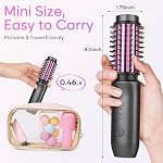 Cordless Curling Iron Brush, Portable Travel Curling Iron Mini Brush for Women, 7000Mah USB Rechargeable Cordless Hair Curler with Negative Ion, Gray