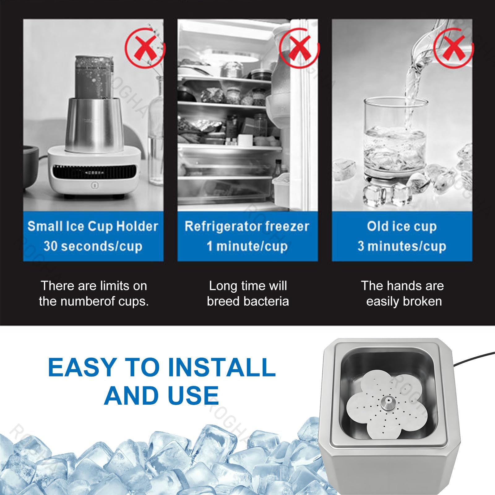 Enfriador de Vasos de CO2 de enfriamiento rápido, Enfriador de Mesa para Vasos de Cerveza con Luces de neón, 6 Unidades por Vaso, para Vasos de cóctel, Bares y restaurantes