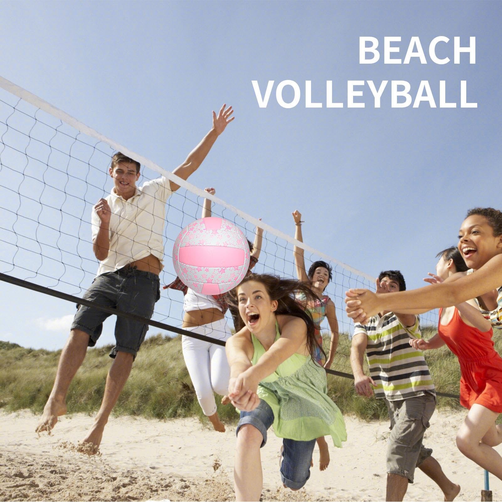 Vóley Playa,Balón De Entrenamiento PVC Talla 5 | Fácil de Controlar Balón Estándar de Competición para Escuelas, Entrenamientos y Playa