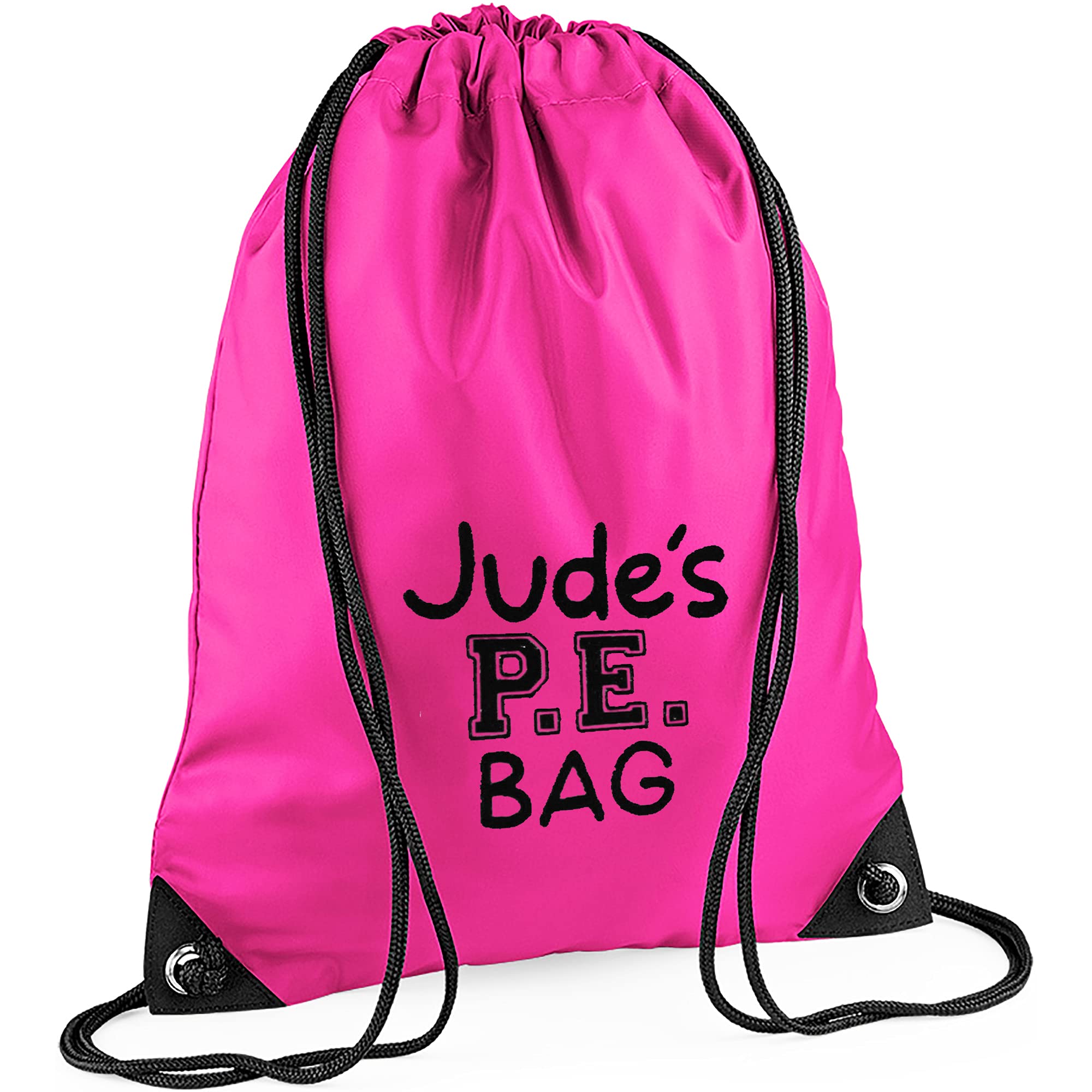 Teddyts Fuschia Pink Personalised Pe Bag Drawstring School Sports Kit Bag (Fuschia Pink), 45Cm X 33Cm