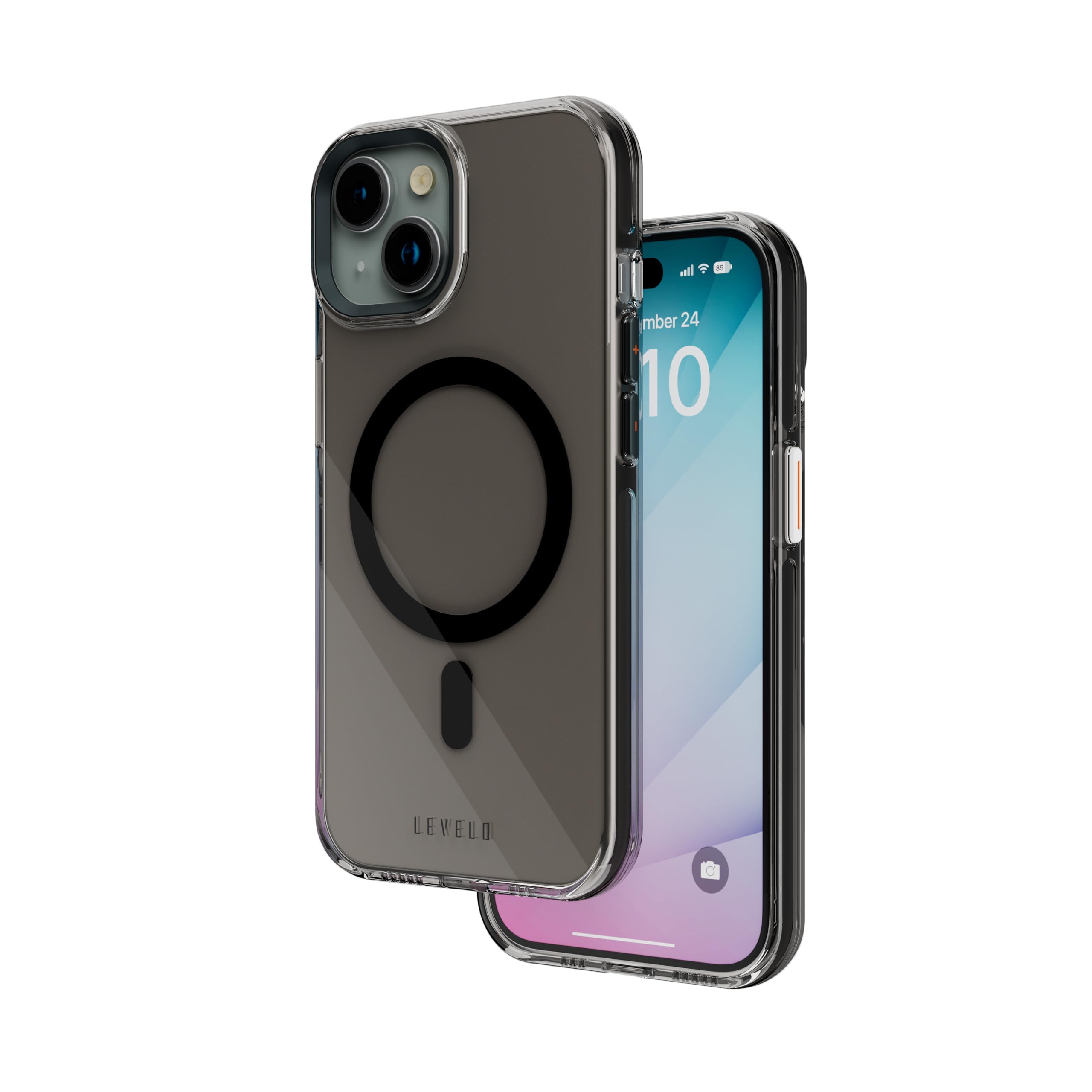 Levelo Allure PC Hard Case For iPhone 15 Plus (Smoke Clear)