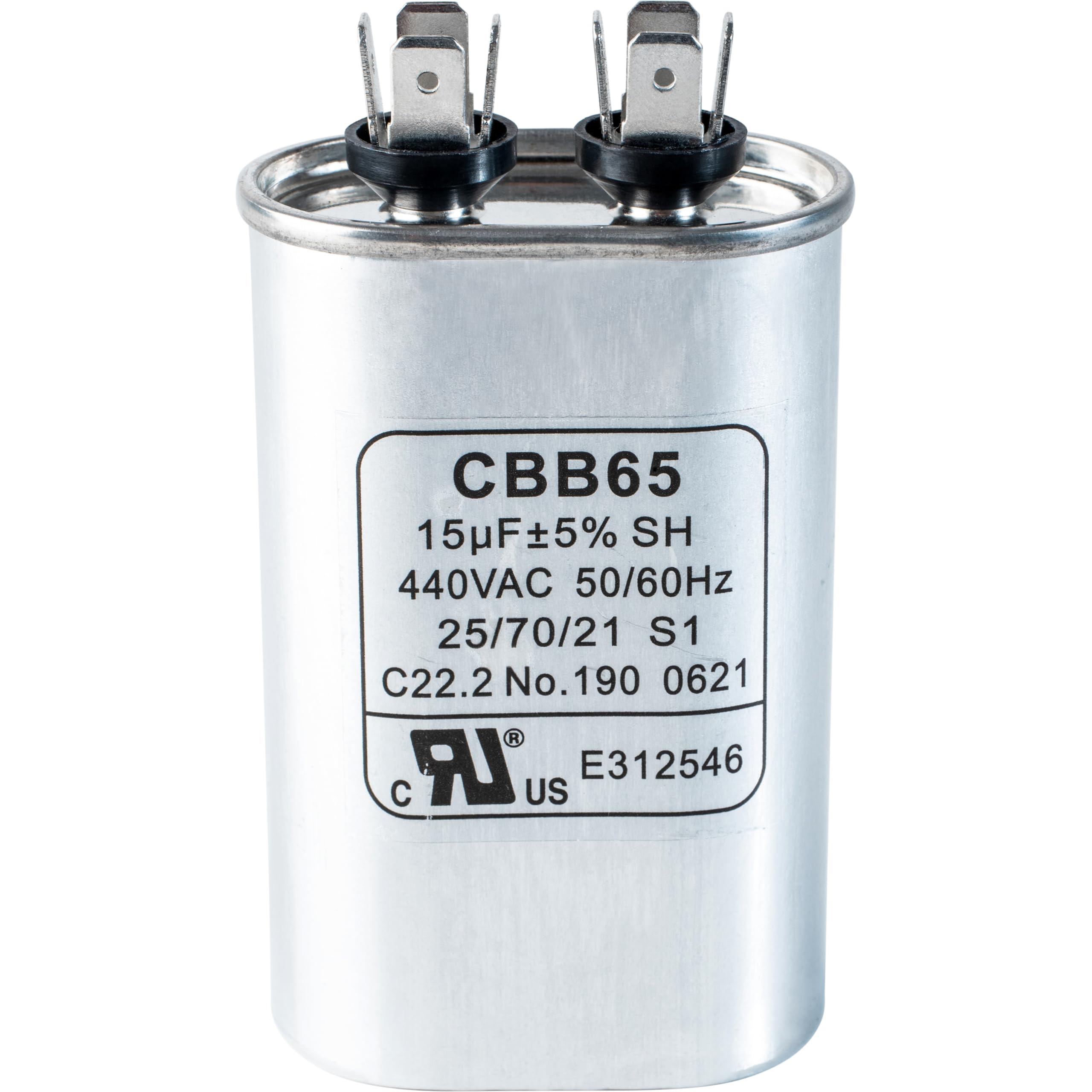 15 uF 15 MFD uf ± 6% CBB65 370-440 VAC (3~80 uF Options Available) 50/60 Hz Volt Oval Run Start Capacitor - Compatible with AC Motor Run or Fan Start and Cool or Heat Pump Air Conditioner