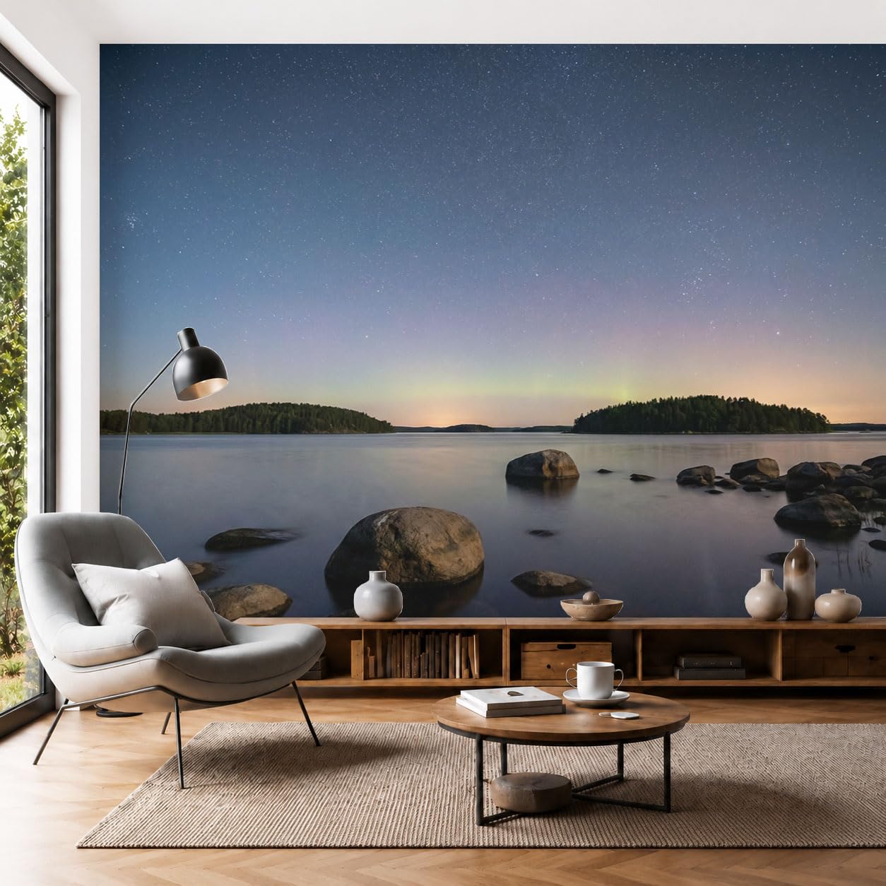 Papier Peint Panoramique paysages naturels nordiques fresque
