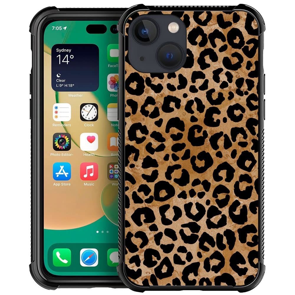 YiXinBB Compatible with iPhone 13 Mini,H Leopard Pattern Design Scratch Shock Resistant Rugged TPU Protective Case for iPhone 13 Mini 5.4 Inch